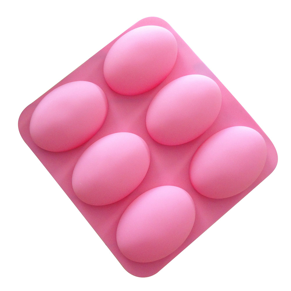 Soap Making Utensils - Cetakan sabun silikon Oval 6 lubang,