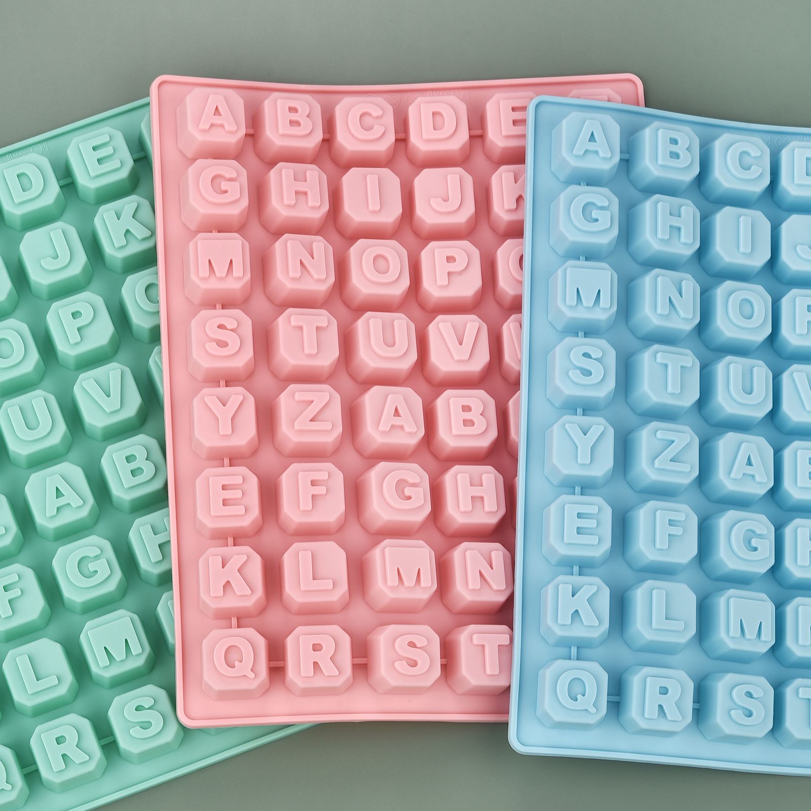 Soap Making Molds - Cetakan sabun silikon huruf alfabet 48