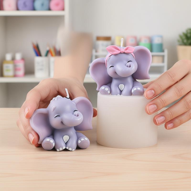 Cetakan Lilin Silikon Gajah 3D - Soap Making Utensils ulasan dan harga