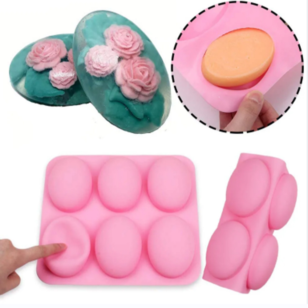Cetakan sabun silikon Oval 6 l - Soap Making Utensils ulasan dan harga